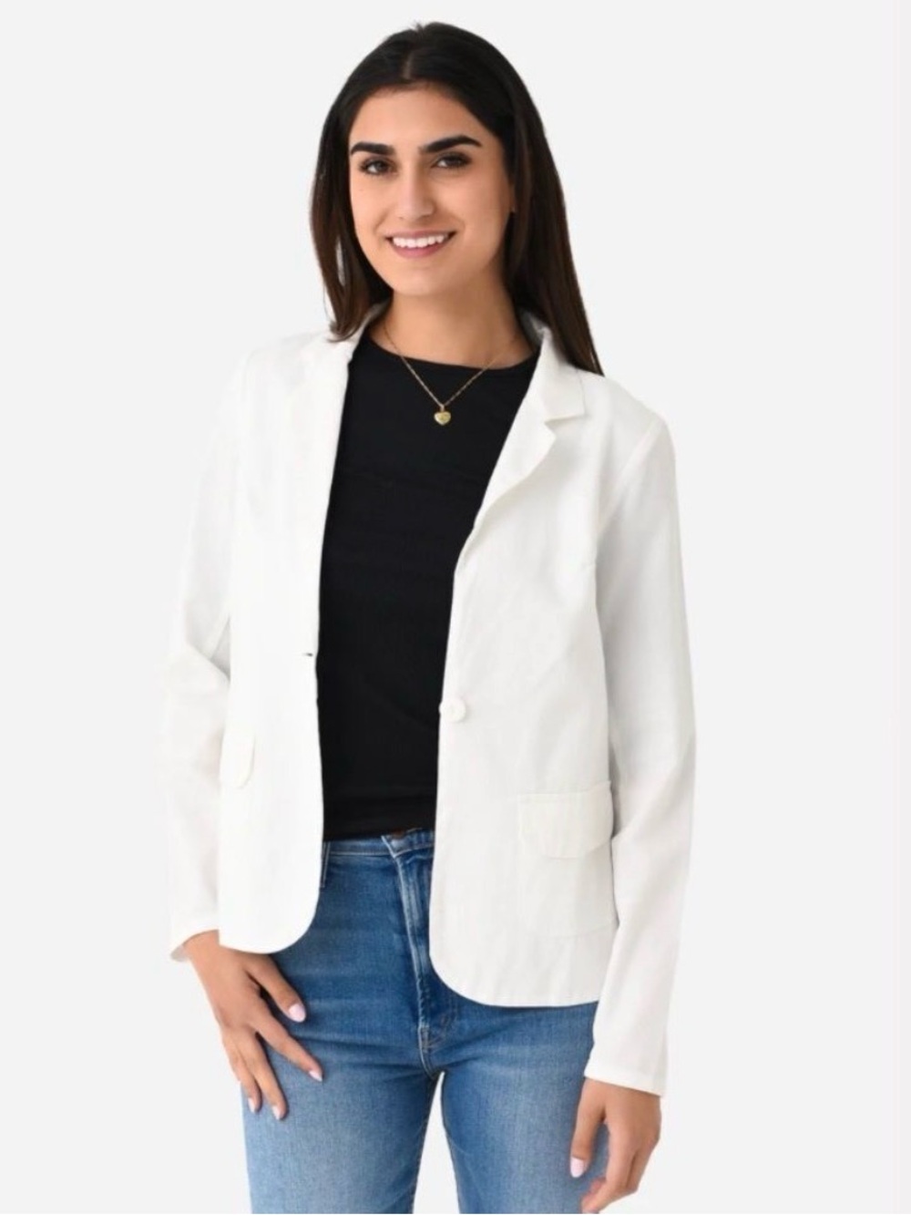 NEW without tags Stark X Women's White Single-Button Blazer Jacket